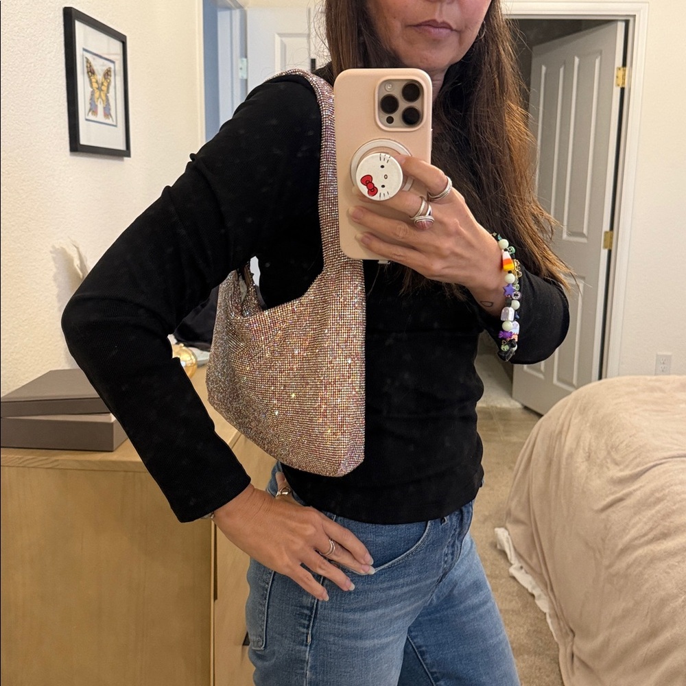 KARA Pink Rhinestone Shoulder Bag NWT